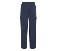 OXMO OXLoco Damen Cargohose Hose Stoffhose mit Cargotaschen Gürtelschlaufen Gummizug Knopf-Verschluss Baumwollmischung Regular fit, Größe:M, Farbe:Total Eclipse (194010)