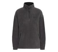 OXMO OXMatsine Damen Pullover Fleecepullover Pulli mit Teddy-Futter Reißverschlusstaschen Troyerkragen Label-Details Loose fit, Größe:L, Farbe:Forged Iron (193907)