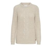 OXMO OXNatasja Damen Strickpullover Grobstrick Pullover, Größe:L, Farbe:Cement Melange (1407081)