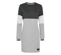 OXMO OXOmila Damen Sweatkleid Freizeitkleid Kleid Langarm Regular Fit, Größe:S, Farbe:Dark Grey Melange (1940071)