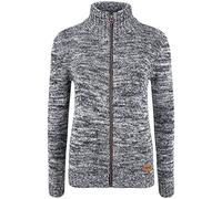 OXMO OXPhenix Damen Strickjacke Grobstrick Cardigan Strickcardigan mit Stehkragen Reißverschluss 100% Baumwolle Regular fit, Größe:S, Farbe:Insignia B (791991)