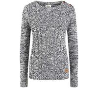 OXMO OXPhia Damen Strickpullover Grobstrick Pullover mit Rundhals-Ausschnitt 100% Baumwolle Regular fit, Größe:L, Farbe:Insignia B (791991)