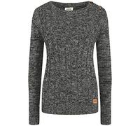 OXMO OXPhia Damen Strickpullover Grobstrick Pullover mit Rundhals-Ausschnitt 100% Baumwolle Regular fit, Größe:XL, Farbe:Black (799000)