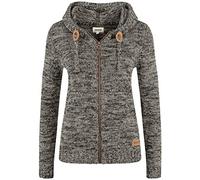 OXMO Philadelphia Damen Strickpullover Grobstrick Pullover Mit Kapuze, Größe:L, Farbe:DARK GREY (792890)