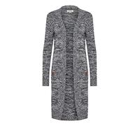 OXMO OXPhiletta Damen Lange Strickjacke Grobstrick Cardigan Longstrickjacke aufgesetzte Taschen 100% Baumwolle Regular fit, Größe:S, Farbe:Insignia B (791991)