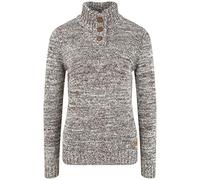 OXMO OXPhilicita Damen Strickpullover Troyer Grobstrick Pullover 100% Baumwolle Regular fit, Größe:L, Farbe:Coffee BEA (795973)