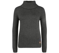OXMO OXPIA Damen Rollkragenpullover Pullover mit Rollkragen Reißverschluss Baumwollmischung Regular fit, Größe:M, Farbe:DAR Grey M (798288)
