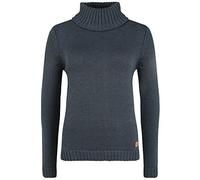 OXMO OXPIA Damen Rollkragenpullover Pullover mit Rollkragen Reißverschluss Baumwollmischung Regular fit, Größe:L, Farbe:INS BL Mel (7989915)