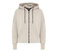 Sweatjacke OXMO "Sweatjacke OXSanice", Damen, Gr. S, beige (oyster), Obermaterial: 55% Polyester PES. 45% Baumwolle CO., Sweatjacken Sweatjacke (50951630-S) oyster