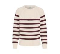 Strickfleece-Pullover OXMO "Strickpullover OXFSANVA", Damen, Gr. S, braun (fudge mix), Obermaterial: 70% Baumwolle CO recyc.. 30% Polyester Pol. recyc.., Pullover (14321261-S) fudge mix