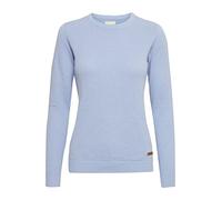 OXMO OXSarah Damen Strickpullover Feinstrick Pullover mit Rundhals-Ausschnitt Rippbündchen 100% Baumwolle Regular fit, Größe:XL, Farbe:Sky Blue (163922)