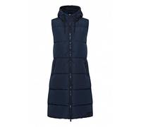 OXMO OXSolice Damen Weste Outdoor-Weste Lange Weste seitliche Reißverschlüsse mit hochabschließendem Kragen Kapuze mit Kordelzug, Größe:M, Farbe:Total Eclipse (194010)