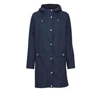 OXMO OXTanne Damen Windbreaker Übergangsjacke Regenjacke wasserabweisende Jacke mit Knopfleiste Kapuze mit Kordelzug, Größe:2XL, Farbe:Total Eclipse (194010)