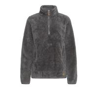 OXMO OXTelsonia Damen Teddy-Pullover Sweater Pullover mit Eingrifftaschen Troyerkragen Label-Details Regular fit, Größe:L, Farbe:Castlerock (799486)