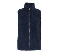 OXMO OXTinne Damen Weste Outdoor-Weste Teddy-Weste mit Stehkragen Eingrifftaschen Label-Details Loose fit, Farbe: Total Eclipse (194010), Größe: M