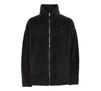 OXMO OXTovine Damen Teddy-Jacke Übergangsjacke Jacke mit Stehkragen Eingrifftaschen Reißverschluss Loose fit, Größe:L, Farbe:Black (194007)