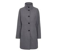 OXMO OXValerine Damen Wintermantel Wollmantel Winterjacke hochabschließender Kragen, Größe:38, Farbe:Medium Grey Melange (201146)