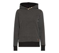 OXMO OXVera Damen Kapuzenpullover Hoodie Pullover mit Kapuze Eingrifftaschen Rippbündchen Baumwollmischung Regular fit, Größe:L, Farbe:Black (194007)