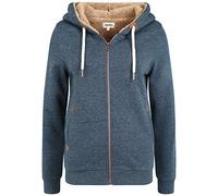 OXMO OXVicky Pile Sweat Zip-Hoodie Damen Sweatjacke Cardigan Sweatshirtjacke mit Teddy-Futter Reißverschluss Eingrifftaschen Regular fit, Größe:S, Farbe:INS BL Mel (7989915)