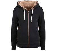 OXMO OXVicky Pile Sweat Zip-Hoodie Damen Sweatjacke Cardigan Sweatshirtjacke mit Teddy-Futter Reißverschluss Eingrifftaschen Regular fit, Größe:S, Farbe:Black (799000)