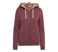 OXMO OXVicky Pile Sweat Zip-Hoodie Damen Sweatjacke Cardigan Sweatshirtjacke mit Teddy-Futter Reißverschluss Eingrifftaschen Regular fit, Größe:S, Farbe:Wine RED M (798985)