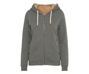 OXMO OXVicky Pile Sweat Zip-Hoodie Damen Sweatjacke Cardigan Sweatshirtjacke mit Teddy-Futter Reißverschluss Eingrifftaschen Regular fit