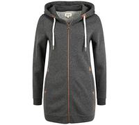 OXMO OXVicky Straight Sweat Zip-Hoodie Damen Sweatjacke Kapuzenjacke Hoodie mit Kapuze Kordel Eingrifftaschen Regular fit, Größe:S, Farbe:DAR Grey M (798288)