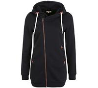 OXMO OXVicky Sweat Zip-Hoodie Damen Sweatjacke Kapuzenjacke Hoodie mit Kapuze Kordel Reißverschluss Eingrifftaschen Regular fit, Größe:S, Farbe:Black (799000)