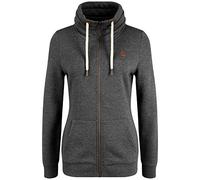 OXMO OXVicky Sweat Zip-Jacke Damen Sweatjacke Sweater Pullover mit Tubekragen Kängurutasche Reißverschluss Regular fit, Größe:S, Farbe:DAR GREY M (798288)