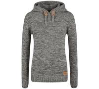 OXMO Philla Damen Strickpullover Kapuzenpullover Grobstrick Pullover mit Kapuze 100% Baumwolle Regular fit, Größe:L, Farbe:Dark Grey (792890)
