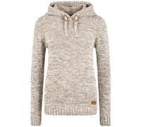 OXMO Philla Damen Strickpullover Kapuzenpullover Grobstrick Pullover mit Kapuze 100% Baumwolle Regular fit, Größe:L, Farbe:Dune (795409)
