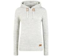 OXMO Philla Damen Strickpullover Kapuzenpullover Grobstrick Pullover mit Kapuze 100% Baumwolle Regular fit, Farbe: LIG Grey M (798242)., Größe: M
