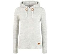 OXMO Philla Damen Strickpullover Kapuzenpullover Grobstrick Pullover mit Kapuze 100% Baumwolle Regular fit, Größe:L, Farbe:LIG Grey M (798242)