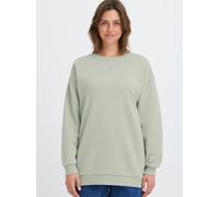Rundhalspullover OXMO "Rundhalspullover OXHillary", Damen, Gr. XL, gelb (limestone), Obermaterial: 80% Polyester PES. 20% Baumwolle CO., Pullover Rundhalspullover (79302136-XL) limestone