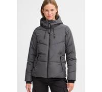 OXMO OXJuchena Damen Steppjacke Winterjacke Jacke mit Kapuze Reißverschlusstaschen regulierbarem Elastikband Rippbündchen Label-Details Regular fit, Größe:XL, Farbe:Iron Gate (193910)