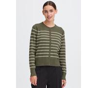 Strickjacke OXMO "Strickjacke OXKeana", Damen, Gr. L, grün (dusty olive mix), Obermaterial: 50% Viskose CV. 28% Polyester PES. 22% Nylon NY., Strickjacken Strickjacke (48191451-L) dusty olive mix