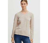 OXMO Strickpullover Damen Baumwolle beige, L