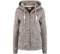 OXMO Thory Damen Fleecejacke Sweatjacke Jacke mit Kapuze, Größe:M, Farbe:COFFEE BEA (795973)