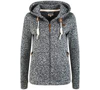 OXMO Thory Damen Fleecejacke Sweatjacke Jacke mit Kapuze, Größe:XS, Farbe:DARK GREY (792890)