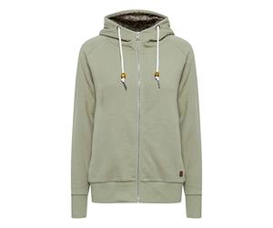 OXMO Ulla Damen Sweatjacke Cardigan Sweatshirtjacke mit Kapuze, Größe:S, Farbe:Seagrass (166008)