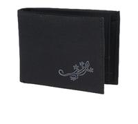 Oxmox Geldbörse Herren klein/Portemonnaie Damen klein | Wallet mit RFID Schutz | New Cryptan (Vegan) | Pocketbörse Querformat | schwarz | Lizard 2.0 Print Grey