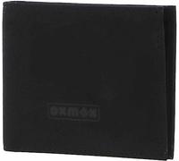 Oxmox Geldbörse Herren klein/Portemonnaie Damen klein | Wallet mit RFID Schutz | New Cryptan (Vegan) | Pocketbörse Querformat | schwarz | Pure Print Black
