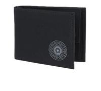 Oxmox Geldbörse Herren klein/Portemonnaie Damen klein | Wallet mit RFID Schutz | New Cryptan (Vegan) | Pocketbörse Querformat | schwarz | Circle Bloom Print Grey