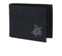 Oxmox Geldbörse Herren klein/Portemonnaie Damen klein | Wallet mit RFID Schutz | New Cryptan (Vegan) | Pocketbörse Querformat | schwarz | Turtle 2.0 Print Grey