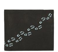 Oxmox Geldbörse New Cryptan RFID Protect Querscheinbörse Footsteps Print Cyan Black schwarz