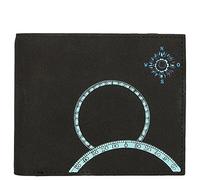 Oxmox Geldbörse New Cryptan RFID Protect Querscheinbörse Windrose Print Cyan Black