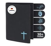 oxmox New Cryptan RFID Protect Kombibörse Freedom Cross Print Cyan Black