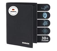 Oxmox Geldbörse Herren/Portemonnaie Damen | Wallet mit RFID Schutz | New Cryptan (Vegan) | 8 Kreditkartenfächer | Kombibörse Hochformat | schwarz | Pure 2.0 Metal Square