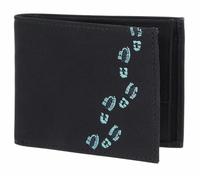 Oxmox Geldbörse New Cryptan Pocketbörse Footsteps Print Cyan Black schwarz