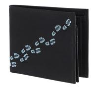 Oxmox Geldbörse New Cryptan Querscheinbörse Footsteps Print Cyan Black schwarz
